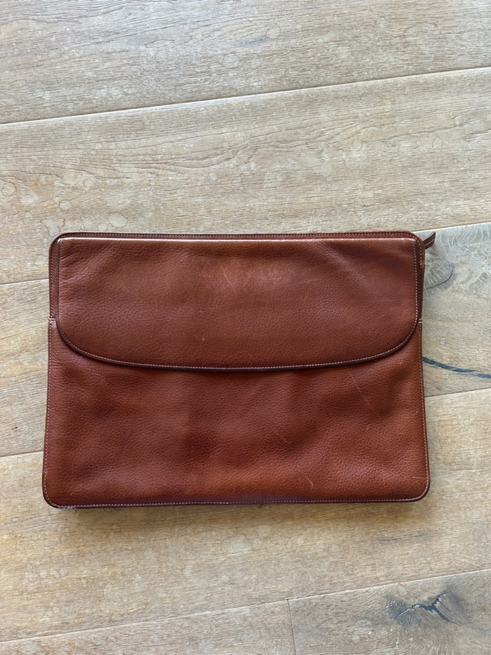 Men's Brown Leather  Sleeve - Elegant Pebbled Finish